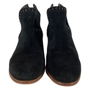 Vince Camuto Prafinta Black Suede Studded Ankle Boots Womens 7.5 M VC-PRAFINTA
